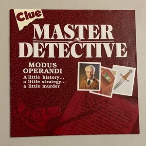Vintage 1988 Clue Master Detective Replacement Directions Instructions Booklet